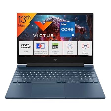 HP Victus, 13th Gen Intel Core i7-13620H, 6 GB RTX 3050 Gaming Laptop, (16GB DDR4, 512GB SSD) 144Hz,300 nits, IPS, 15.6inch(39.6cm) Flicker-free, Win 11, M365* Office24, Blue,2.29kg, backlit, fa2077TX